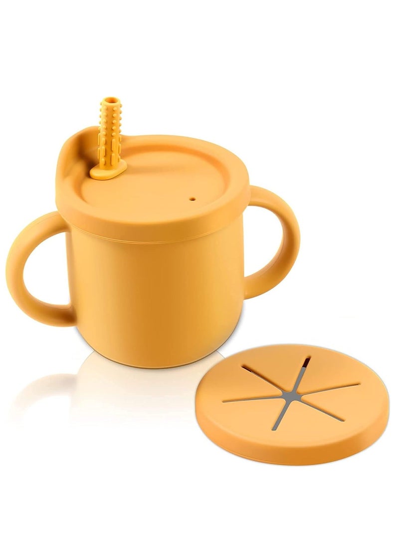 Gonice Toddlers Sippy Cup & Snack Container 2-in-1, Spill Proof Baby Straw Cup - Image 1