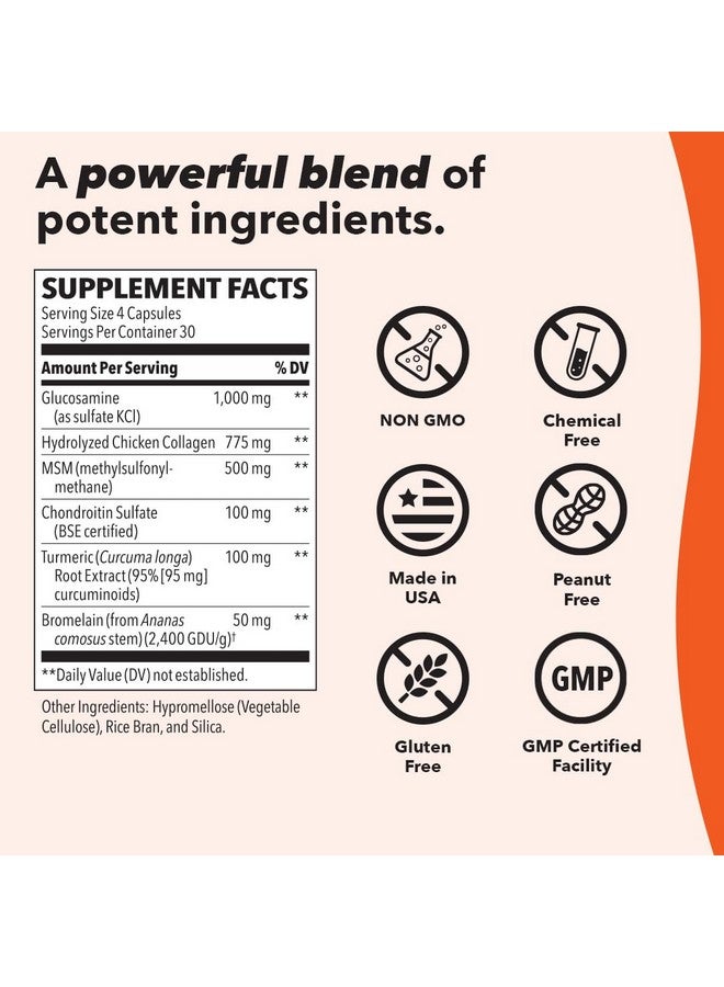 LifeSeasons Mobili-T - Joint Support Supplement - Reduce Inflammation & Aches - Increase Range of Motion - Rebuild Tissue & Cartilage - MSM Chondroitin Collagen Glucosamine & Turmeric - 120 Capsules - Image 3