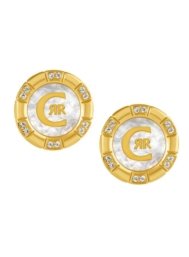 شيروتي 1881 Debora Gold Plated Stainless Steel Stud Earrings for Women