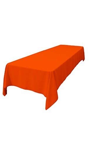 LA Linen Polyester Poplin Washable Rectangular Tablecloth, Stain and Wrinkle Resistant Table Cover 60x126, Fabric Table Cloth for Dinning, Kitchen, Party, Holiday 60 by 126-Inch, Orange - Image 2