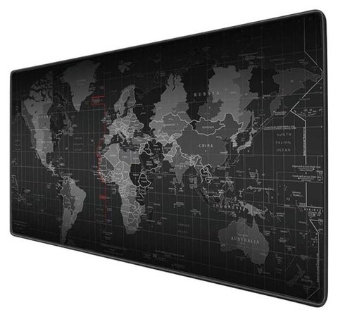 Large Gaming Mouse Pad 900x400mm, World Map Desk Pad Anti-Skid Rubber Base and Stitched Edges, Keyboard Mouse Mat for Gamers, Home, Office and Studio