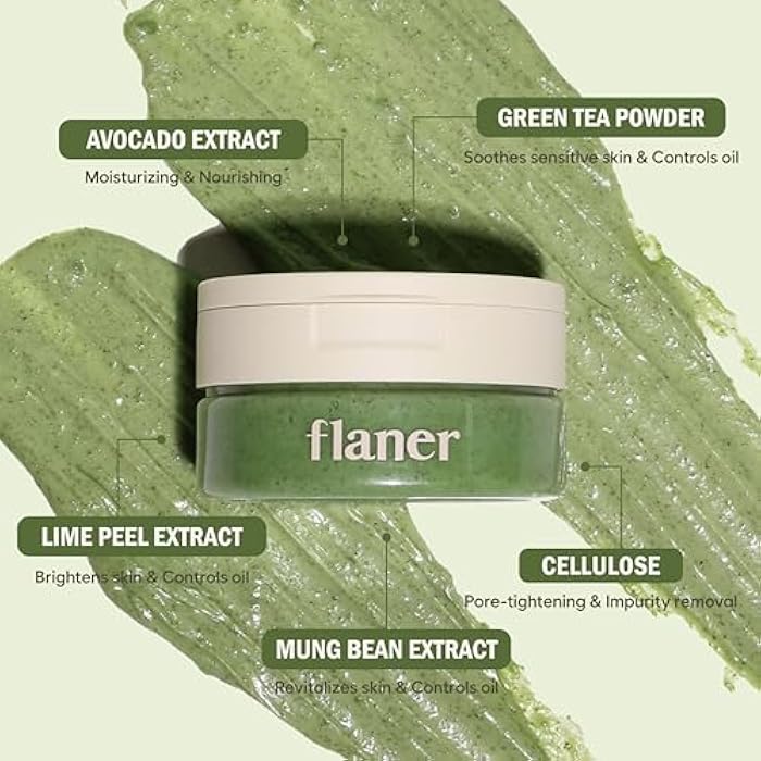 FLANER Avocado Pack Cleanser – 2-IN-1 Natural Face Wash and Pore Mask, Blackhead Remover, Gentle Face Cleanser for Daily Makeup Removal & Pore Care, Dermatologically Tested for Sensitive Skin, 4.23 fl.oz - Image 3