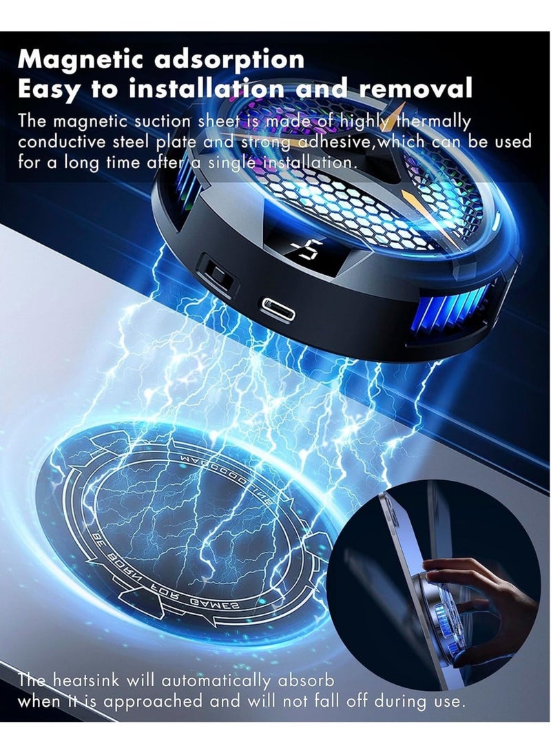 iPad Cooler, Magnetic Tablet Cooler for iPad/Surface Pro/Samsung Tab, Compatible with Steam Deck, Universal Radiator with Temperature Display for Mobile Gaming, Live Streaming