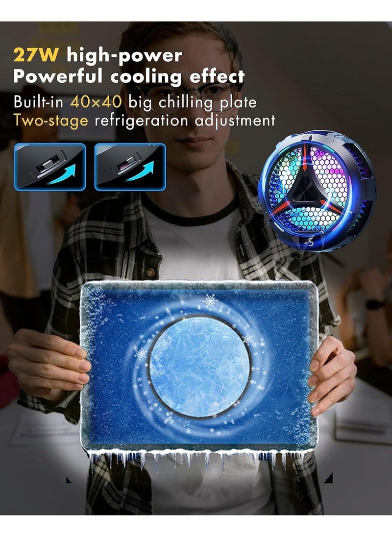 iPad Cooler, Magnetic Tablet Cooler for iPad/Surface Pro/Samsung Tab, Compatible with Steam Deck, Universal Radiator with Temperature Display for Mobile Gaming, Live Streaming
