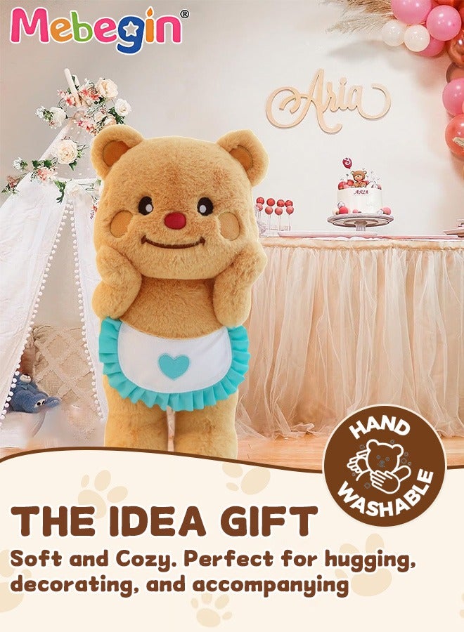 MEBEGIN 85cm Soft Animal Plush Toy, Resilient Plush Bear, Fuzzy Standing Plush Bear Embroided with Apron, Good Companion for Kids to Sleep, Ideal Gift for Kids and Adults - Image 4