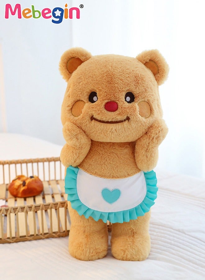 MEBEGIN 85cm Soft Animal Plush Toy, Resilient Plush Bear, Fuzzy Standing Plush Bear Embroided with Apron, Good Companion for Kids to Sleep, Ideal Gift for Kids and Adults - Image 1