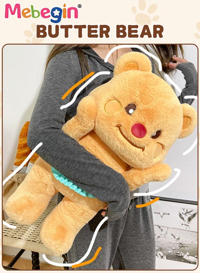 MEBEGIN 85cm Soft Animal Plush Toy, Resilient Plush Bear, Fuzzy Standing Plush Bear Embroided with Apron, Good Companion for Kids to Sleep, Ideal Gift for Kids and Adults - Image 2