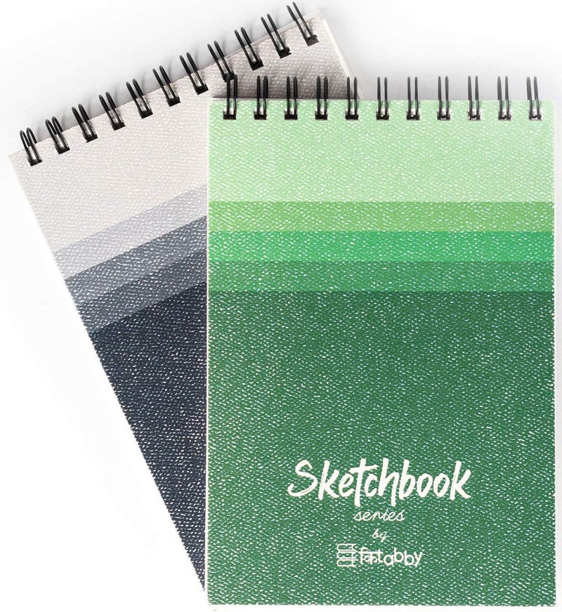 Kitabby – Sketchbook Series – A5 Size – Wire-O Bound Spiral Sketch Book – 50 Sheets – 160gsm Anti-Ageing, Acid Free, Archival Grade Fine Grain Paper – Pack of 2 – (Blue + Red) - Image 4