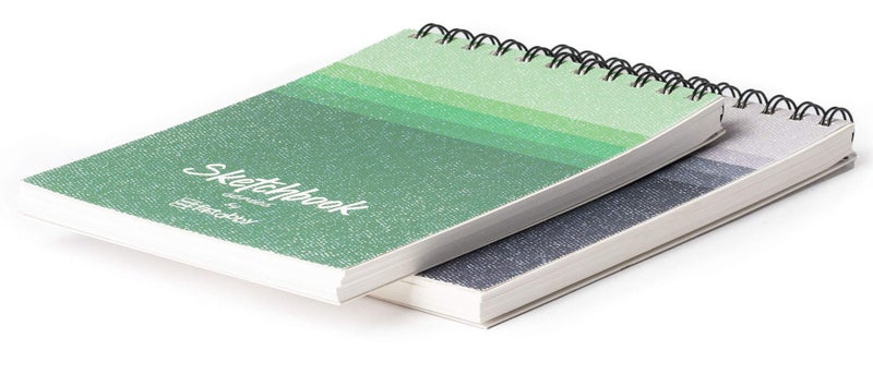 Kitabby – Sketchbook Series – A5 Size – Wire-O Bound Spiral Sketch Book – 50 Sheets – 160gsm Anti-Ageing, Acid Free, Archival Grade Fine Grain Paper – Pack of 2 – (Blue + Red) - Image 3