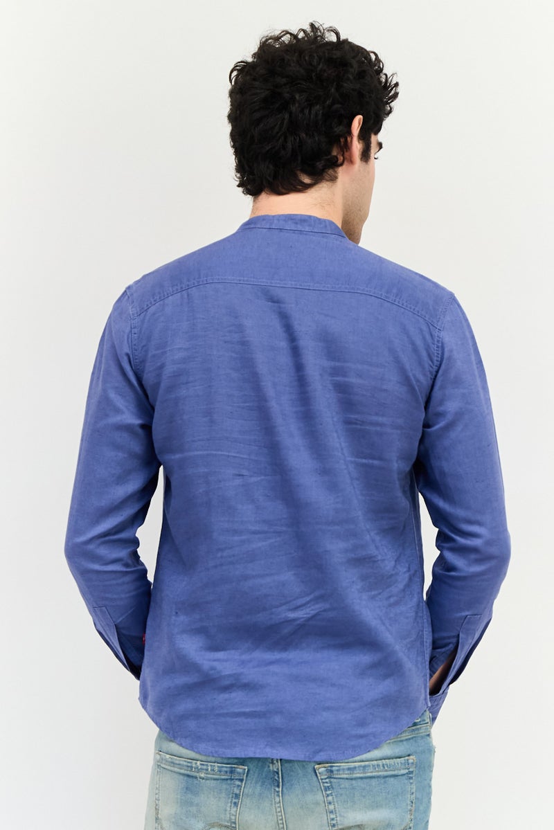 Levi's قميص رجالي ضيق بأكمام طويلة بلون أزرق رمادي - Image 2