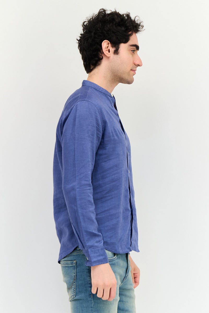 Levi's قميص رجالي ضيق بأكمام طويلة بلون أزرق رمادي - Image 4