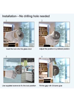 SHOPECOM SHOPECOM Heavy Duty Double Glass Door Lock for Main Door Cabin Balcony Door for Office Home Fits 10 12mm Open Sliding Doors No Drilling Required One Side Knob One Side Key Lock  - Image 4
