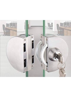 SHOPECOM SHOPECOM Heavy Duty Double Glass Door Lock for Main Door Cabin Balcony Door for Office Home Fits 10 12mm Open Sliding Doors No Drilling Required One Side Knob One Side Key Lock  - Image 2