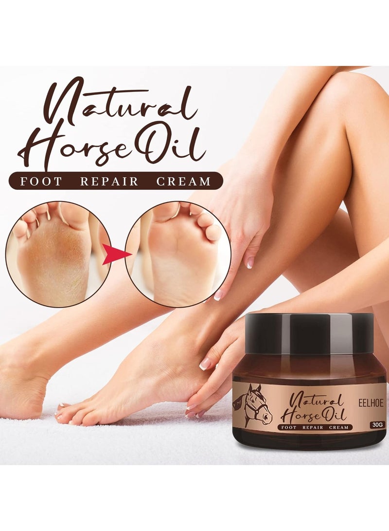 Natural Horse Oil Foot Cream Professional Instantly Hydrates and Moisturizes Cracked or Callused Feet Healing Foot Repair Cream for Dry Cracked Chapped Heels and Rough Callus Remover Repairing Moisturizer