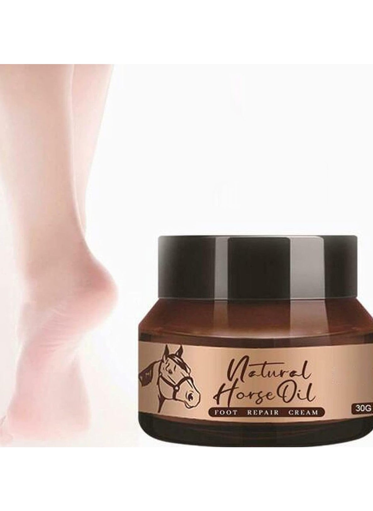 EELHOE Natural Horse Oil Foot Cream Professional Instantly Hydrates and Moisturizes Cracked or Callused Feet Healing Foot Repair Cream for Dry Cracked Chapped Heels and Rough Callus Remover Repairing Moisturizer 