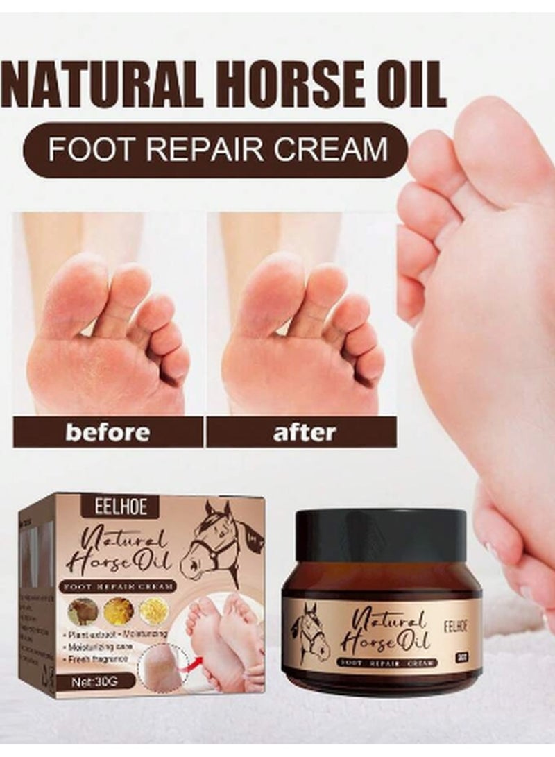 Natural Horse Oil Foot Cream Professional Instantly Hydrates and Moisturizes Cracked or Callused Feet Healing Foot Repair Cream for Dry Cracked Chapped Heels and Rough Callus Remover Repairing Moisturizer