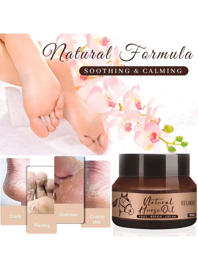Natural Horse Oil Foot Cream Professional Instantly Hydrates and Moisturizes Cracked or Callused Feet Healing Foot Repair Cream for Dry Cracked Chapped Heels and Rough Callus Remover Repairing Moisturizer