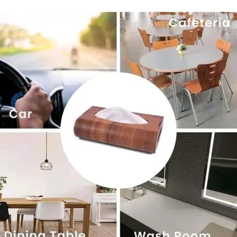 VaneCasa غطاء صندوق المناديل الخشبي، 24.5 × 13.5 × 9.5 سم، خشب طبيعي، تصميم عصري للمنزل، المكتب، المطعم والفنادق وغيرها. - Image 4