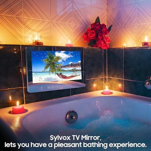 SYLVOX 24'' Smart TV Bathroom Magic Mirror Waterproof LED TV 1080P 500NITS High Brightness Dual Front Speakers Wall mounting Suitable for Bathrooms,Hotels,Saunas - Image 3