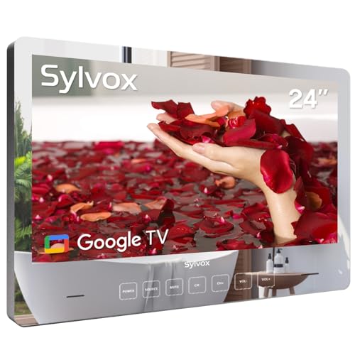 SYLVOX 24'' Smart TV Bathroom Magic Mirror Waterproof LED TV 1080P 500NITS High Brightness Dual Front Speakers Wall mounting Suitable for Bathrooms,Hotels,Saunas - Image 1