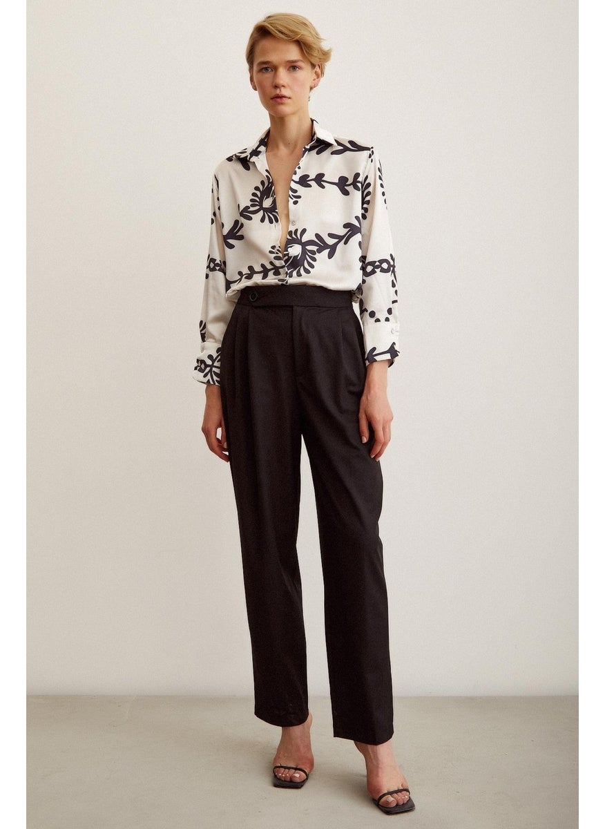 Never More Patterned Satin Shirt  - Image 3