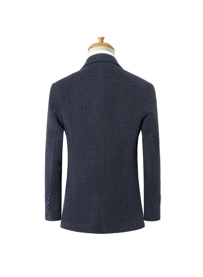 Flying in the snow Leisure Fashion Blazer] Men's Jacket With Suit Collar, Versatile And Simple Dad's Autumn Jacket - Image 3