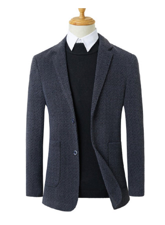 Flying in the snow Leisure Fashion Blazer] Men's Jacket With Suit Collar, Versatile And Simple Dad's Autumn Jacket - Image 1