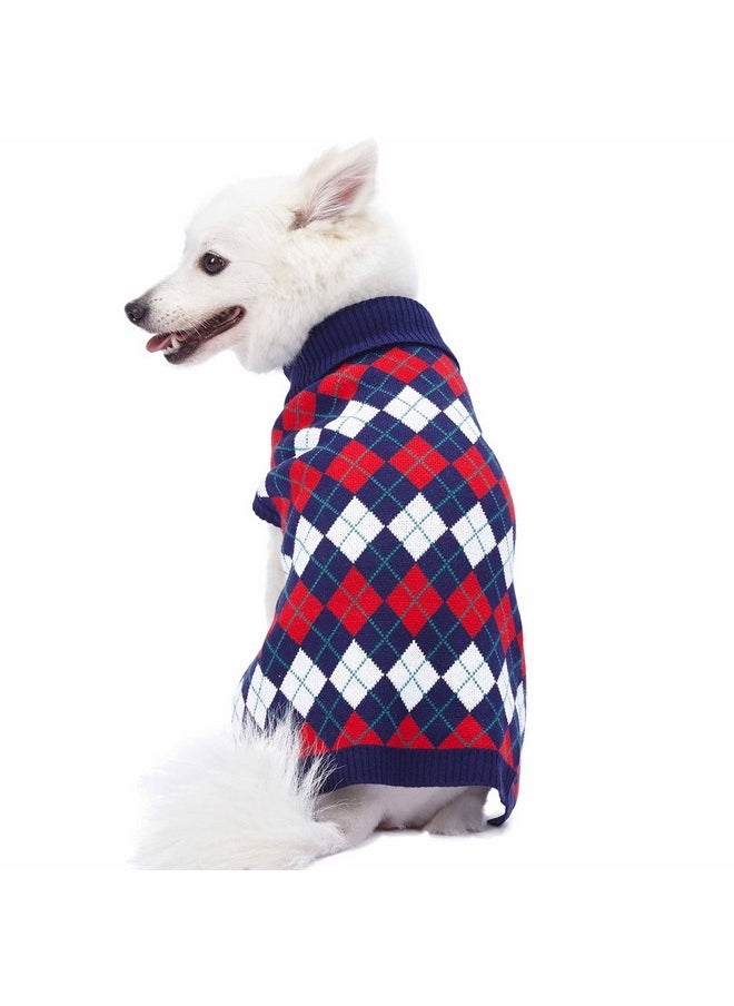 Blueberry Pet Chic Argyle All Over Dog Sweater in Navy Blue, Back Length 20", Pack of 1 Clothes for Dogs - pzsku/Z7497DBB7412C7C27A624Z/45/_/1737031289/11e9bc56-4ea3-4c98-9448-3fb4573c9d30