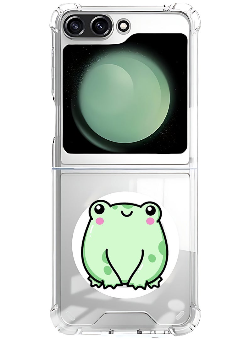 Theodor Magnetic Case for Samsung Galaxy Z Flip 5 Compatible with MagSafe Wireless Charging, Shockproof Phone Bumper Cover frog - Image 1