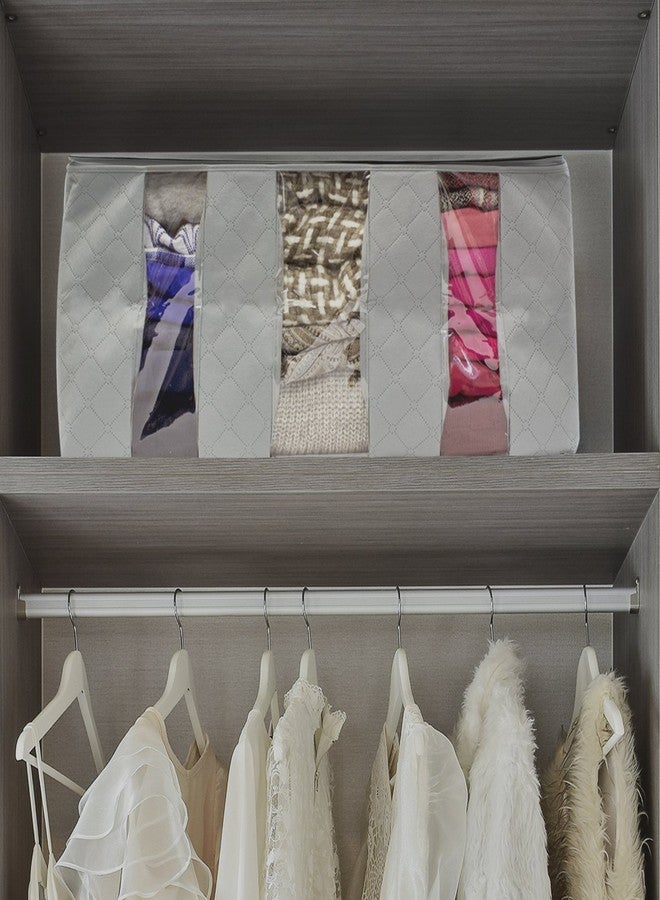 Sorbus Foldable Storage Bag Organizers, 3 Sections, Great for Clothes, Blankets, Closets, Bedrooms, and More, 2-Pack (Gray) - Image 4