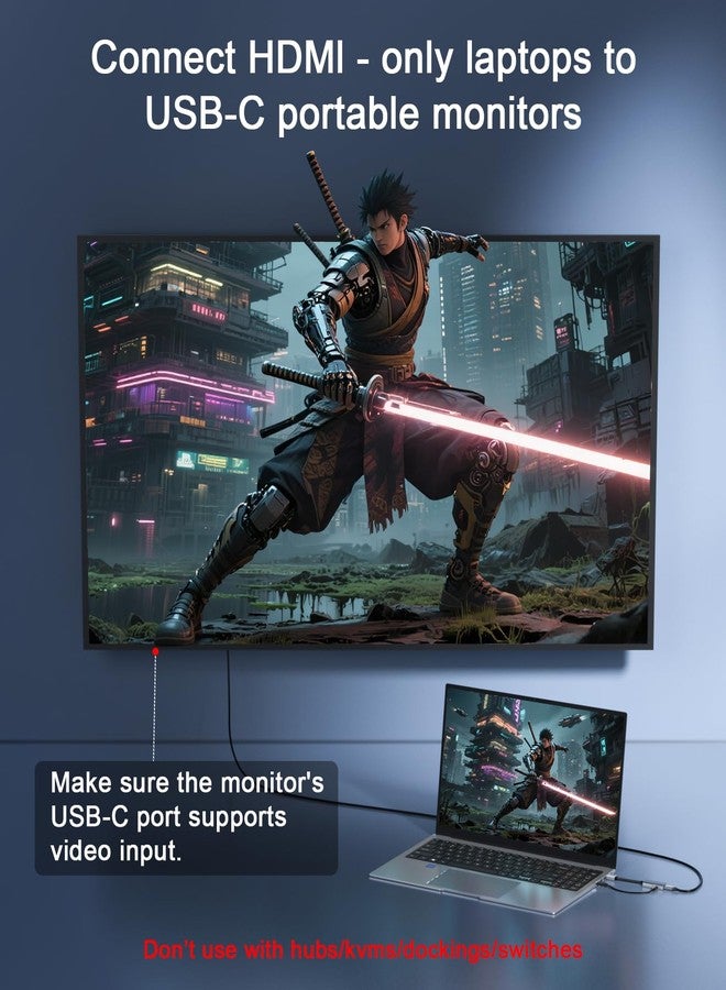 Reborn HDMI to USB C Adapter 4K 60Hz | Uni-Directional HDMI Source to Type-C Display Adapter for AR Glasses XREAL One、Air 2 Pro/VITURE Pro/RayNeo Air 2s/Rokid,PS5,Portable Monitors - Image 5