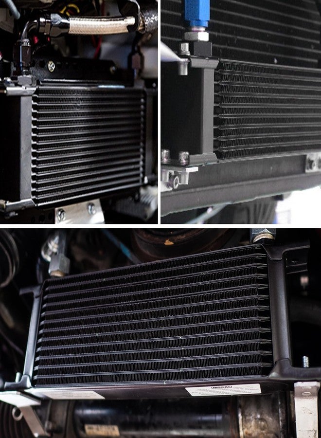 EVIL ENERGY 25 Row Oil Cooler, 10AN Stacked Plate Transmission Engine Cooler Universal British Radiator Aluminium Black - Image 5