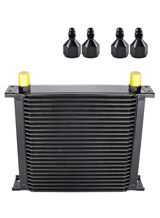 EVIL ENERGY 25 Row Oil Cooler, 10AN Stacked Plate Transmission Engine Cooler Universal British Radiator Aluminium Black - Image 1