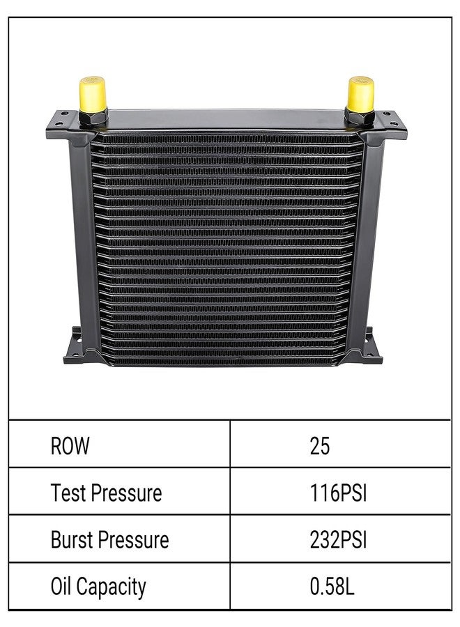EVIL ENERGY 25 Row Oil Cooler, 10AN Stacked Plate Transmission Engine Cooler Universal British Radiator Aluminium Black - Image 3