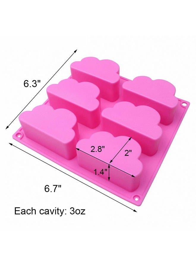 Fewo 2 Pack Cloud Cupcake Pans Mousse Cake Silicone Molds Jello Soap Wax Crayon Melt Bath Bomb Mold Lotion Bar Molds Ice Cube Trays - Image 2