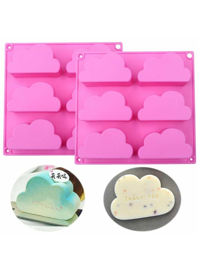 Fewo 2 Pack Cloud Cupcake Pans Mousse Cake Silicone Molds Jello Soap Wax Crayon Melt Bath Bomb Mold Lotion Bar Molds Ice Cube Trays - Image 1