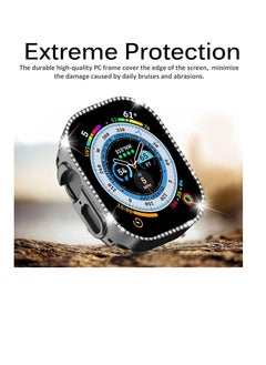 Generic Compatible with Apple Watch Ultra 49mm Bling Case for Women, Hard PC Frame Bumper without Screen Protector, Crystal Diamonds Shell Ultra Slim Protective Cover for iWatch Ultra 49mm-Black  - Image 2