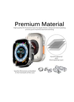 Generic Compatible with Apple Watch Ultra 49mm Bling Case for Women, Hard PC Frame Bumper without Screen Protector, Crystal Diamonds Shell Ultra Slim Protective Cover for iWatch Ultra 49mm-Black  - Image 3