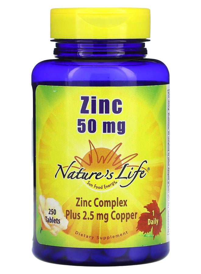 Nature's Life Zinc 50 mg 250 Tablets