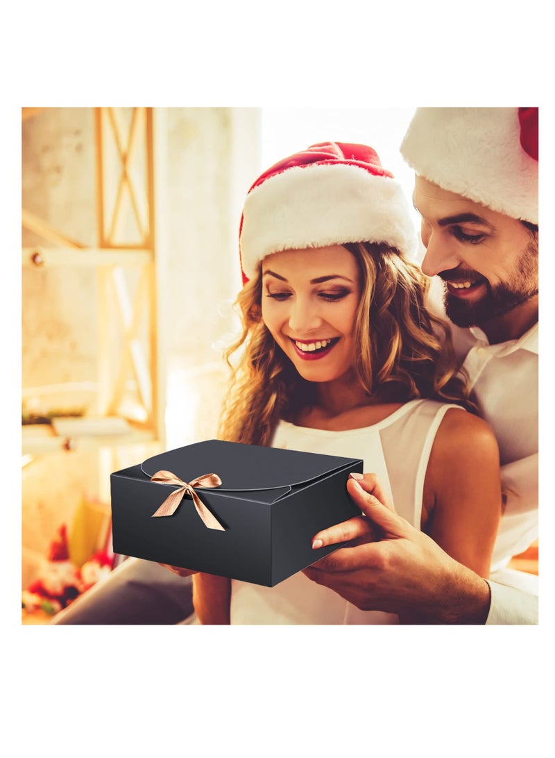 SYOSI 12 Pcs Gift Boxes with Lids 6.5 x 6.5 x 2 Inch Bridesmaid Proposal Box Black Gift Boxes for Presents for Wedding Gift Birthday Christmas Packaging Chocolate Cupcake Crafting (Black)  - Image 5