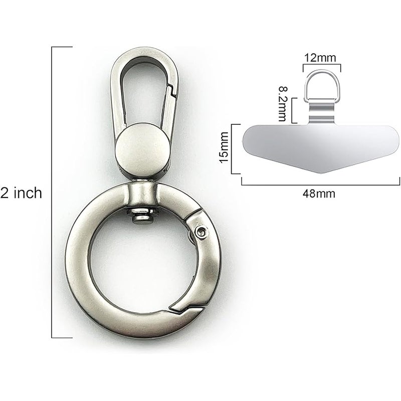 TENOC Metal Phone Tether, Universal Cellphone Lanyard Pad with 360 Rotation Spring Ring - Image 2