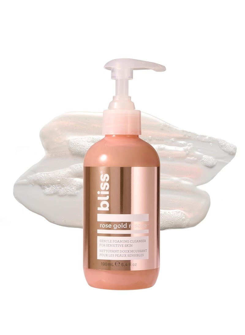 BLISS Bliss Rose Water + Colloidal Gold Rose Gold Rescue Foaming Face Wash – 6.4 Fl Oz – Gentle Cleanser for Sensitive Skin – Non-Drying, Vegan & Cruelty-Free – Removes Makeup & Dirt - Image 1