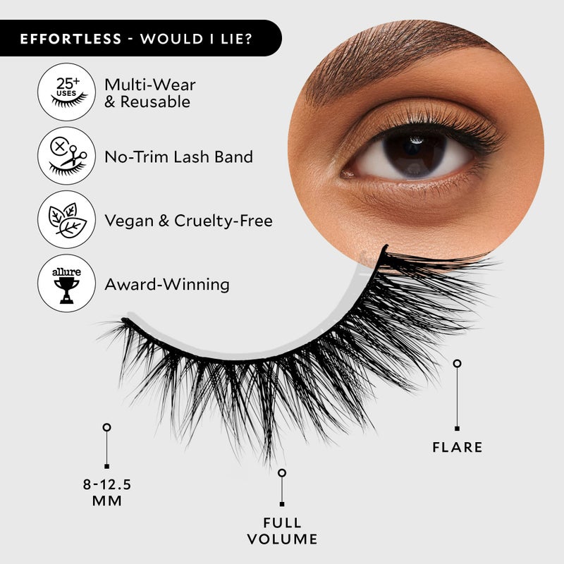 Velour Lashes Velour Effortless Lashes - Natural-Looking False Eyelashes - Fluffy & Lightweight No-Trim Lashes – Reusable Fake Lashes All Eye Shapes - Vegan & Cruelty-Free – Lash Glue not Included (Would I Lie?) - Image 3