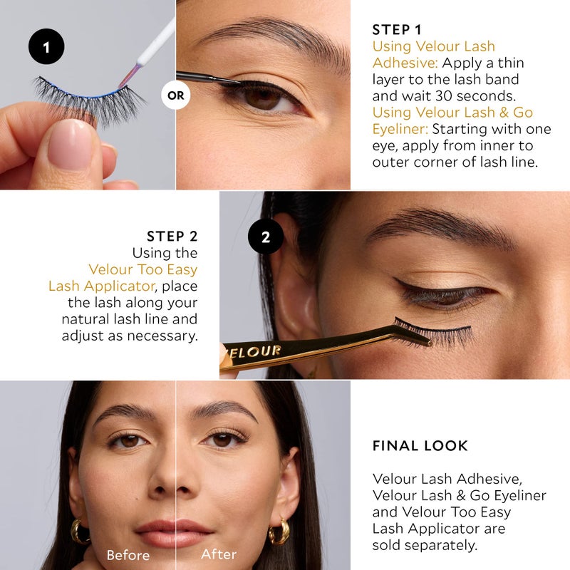 Velour Lashes Velour Effortless Lashes - Natural-Looking False Eyelashes - Fluffy & Lightweight No-Trim Lashes – Reusable Fake Lashes All Eye Shapes - Vegan & Cruelty-Free – Lash Glue not Included (Would I Lie?) - Image 5