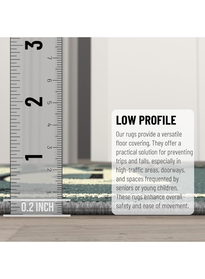 Ottomanson Machine Washable Text Design Laundry Room Rug Non-Slip Rubberback 2x5 Laundry Runner Rug for Laundry Room, Bathroom, Washroom, 20" x 59", Baby Blue - Image 3