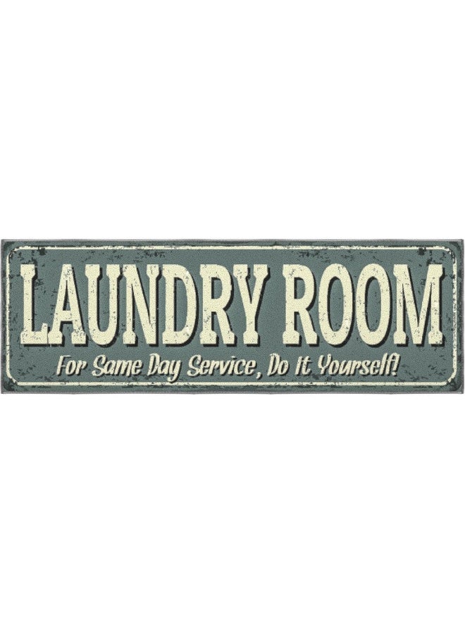 Ottomanson Machine Washable Text Design Laundry Room Rug Non-Slip Rubberback 2x5 Laundry Runner Rug for Laundry Room, Bathroom, Washroom, 20" x 59", Baby Blue - Image 5