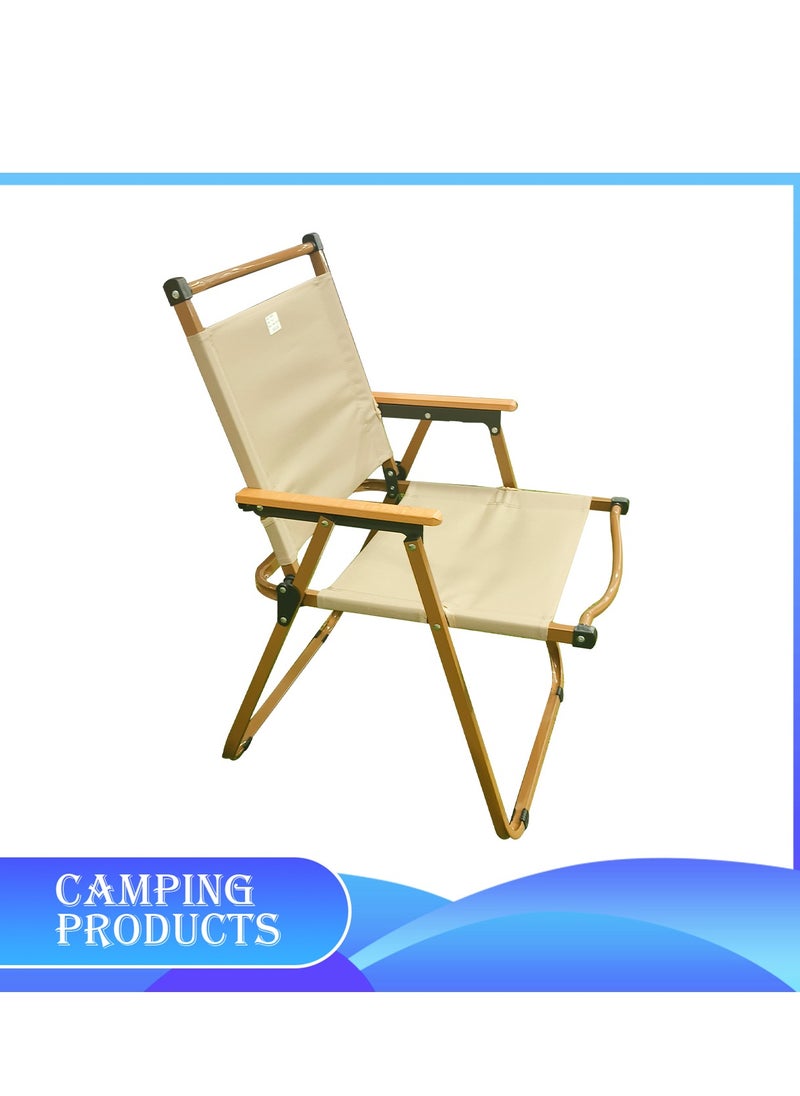 Manful Portable Folding Camping Chair Beige, Lightweight Folding Chair for Outdoor Enthusiasts  - Image 3