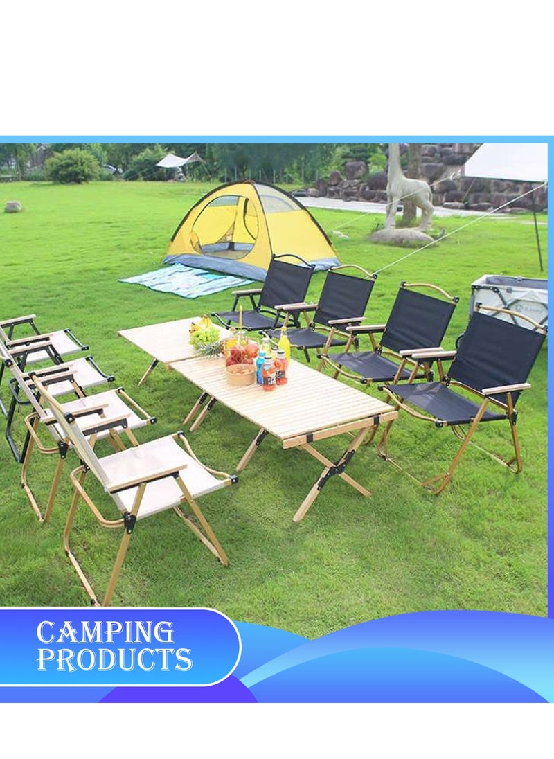 Manful Portable Folding Camping Chair Beige, Lightweight Folding Chair for Outdoor Enthusiasts  - Image 5
