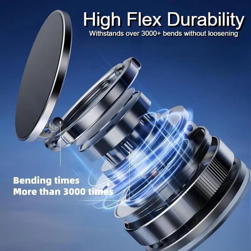 US LITE Magnetic Foldable Mobile Phone Stand with 360° Rotation | Strong Suction Cup | Adjustable Holder for Car, Desk, Gym, Kitchen, Bathroom | Compatible with All Smartphones – Black - Image 4