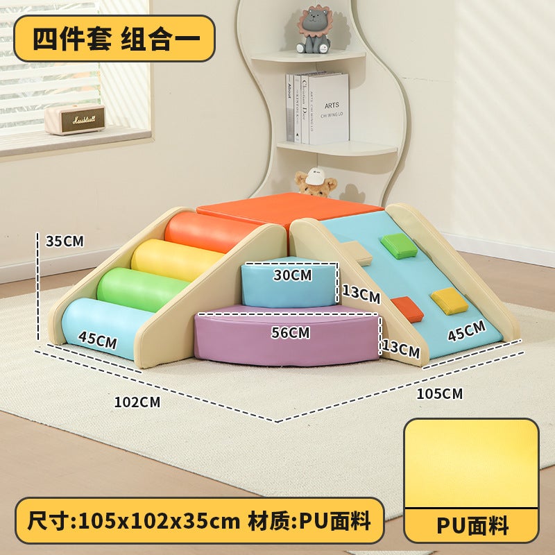 Soft Package Combination Household Kidsren'S Climbing Frame Kindergarten Sensory Training Equipment Baby Soft Package Slide Climbing Stairs - Image 1
